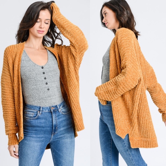 womens black chenille cardigan